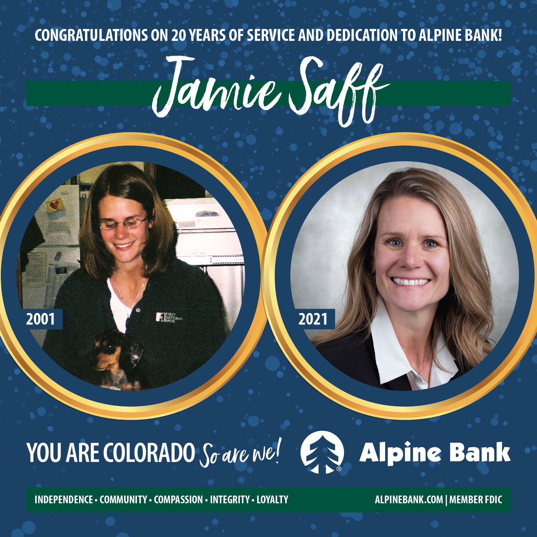 Find Your Local Community Bank in CO: Alpine Celebrates Jamie Saff