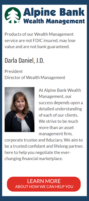 Image that shows Alpine Bank Wealth management team leader for living trusts page