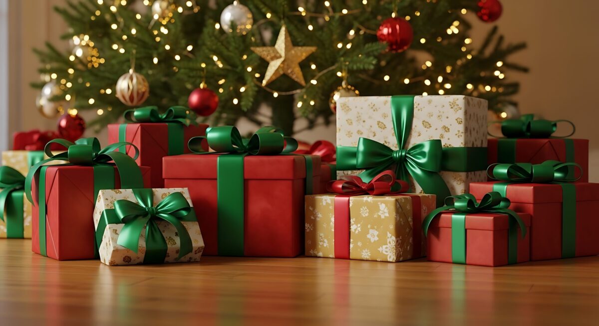 Christmas presents under a decorated tree (2)